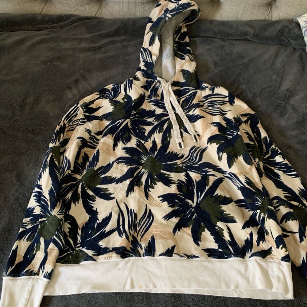 Stateside Navy and Cream Floral Hoodie